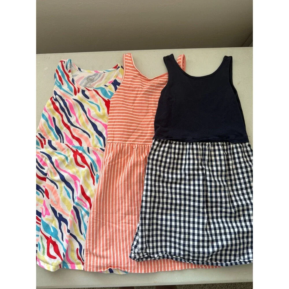 Girls Summer Dress Lot Size M 7/8, Old Navy & Wonder Nation 3 Tank Dresses
